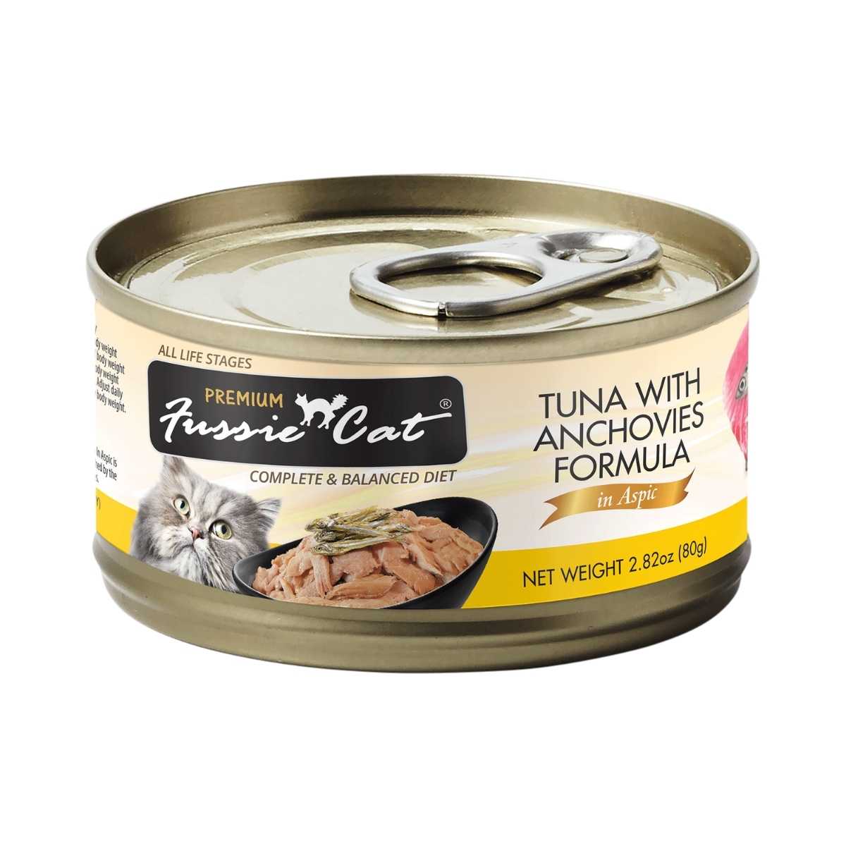 Fussie Cat Premium Tuna w/Anchovies Formula in Aspic-24/2.82 oz Cans