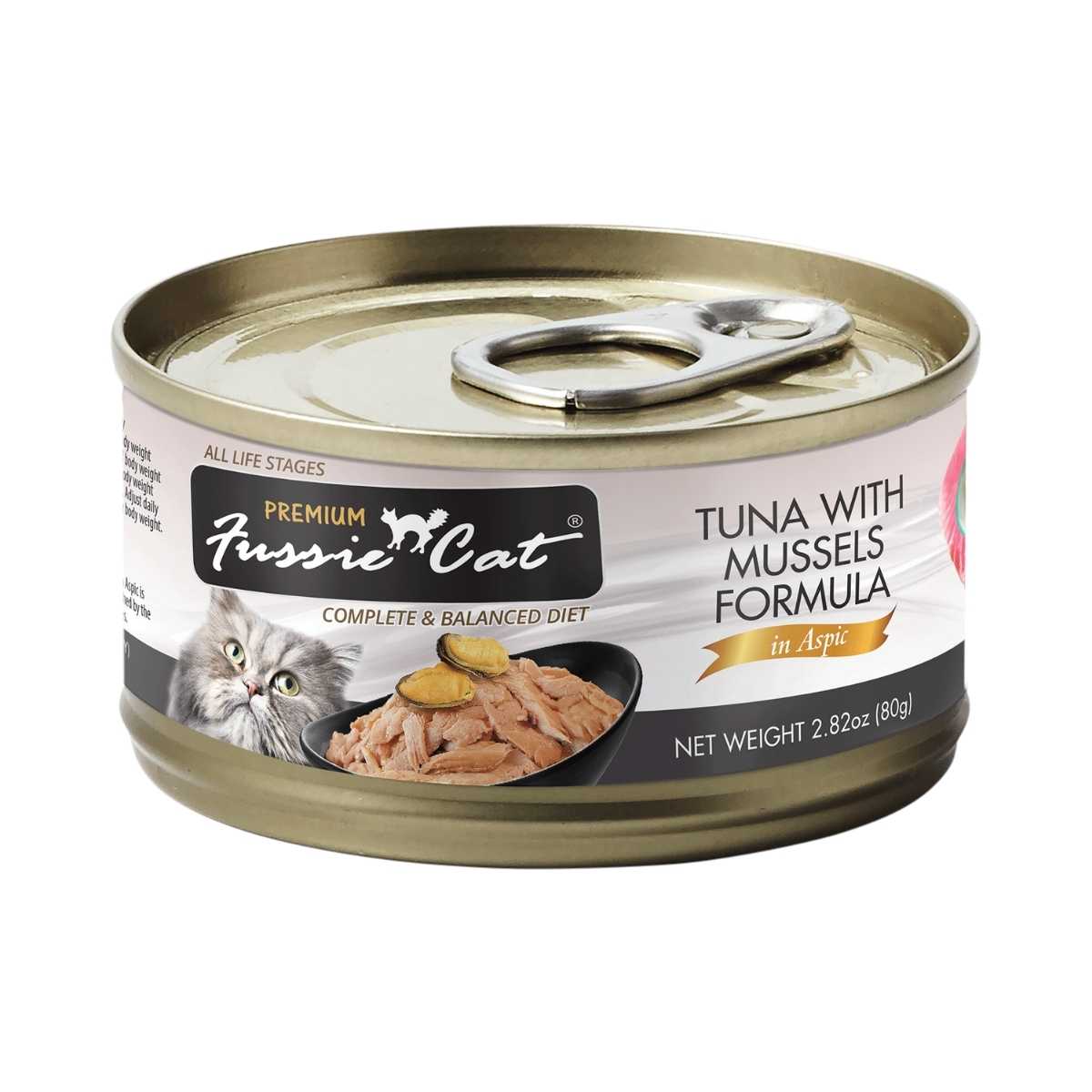 Fussie Cat Premium Tuna w/Mussels Formula in Aspic-24/2.82 oz Cans