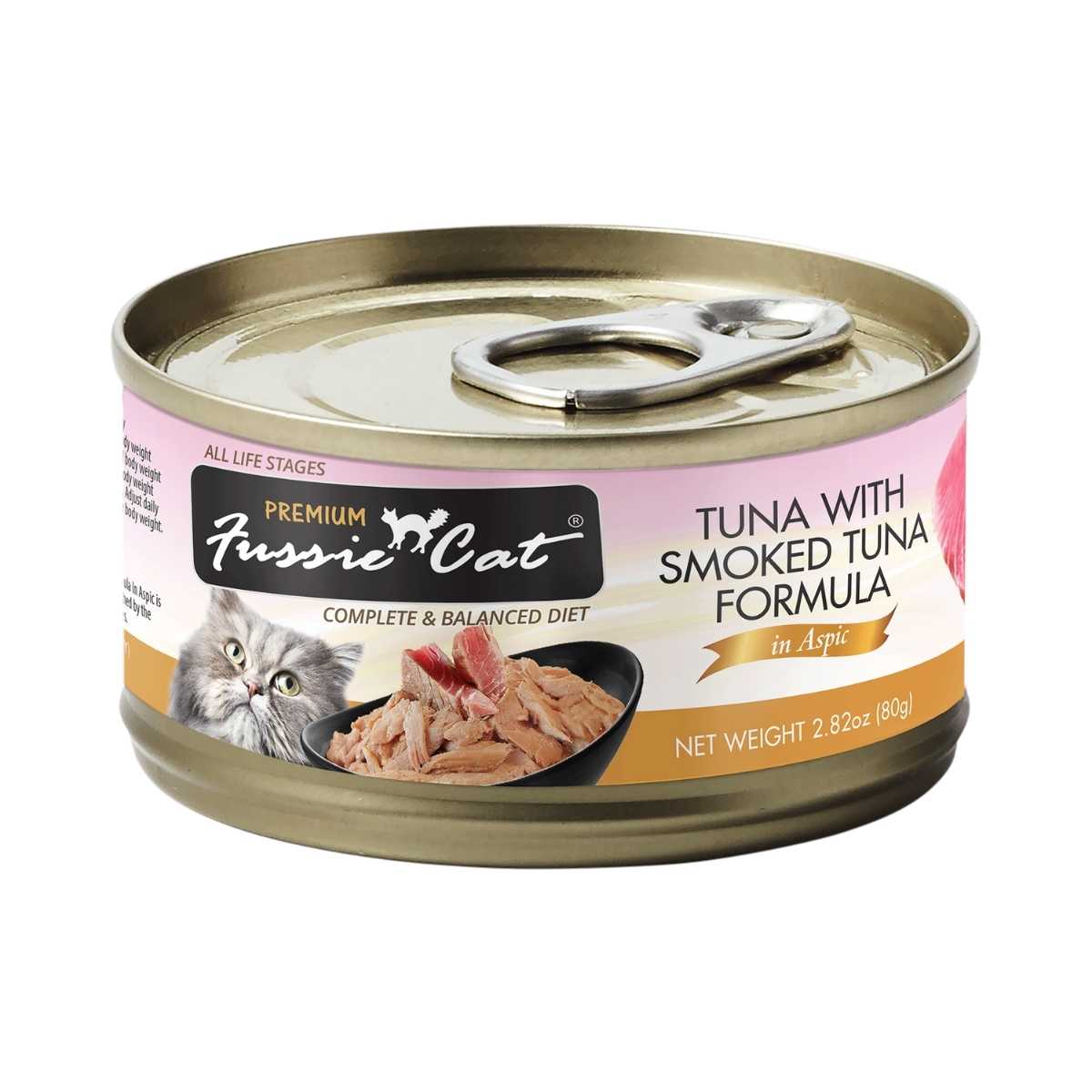 Fussie Cat Premium Tuna w/Smoked Tuna Formula in Aspic-24/2.82 oz Cans
