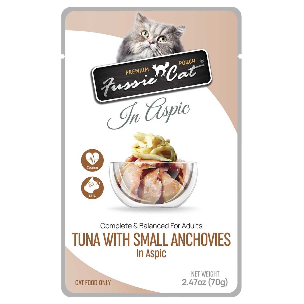 Fussie Cat Premium Tuna w/Small Anchovies-12/2.47 oz Pouches