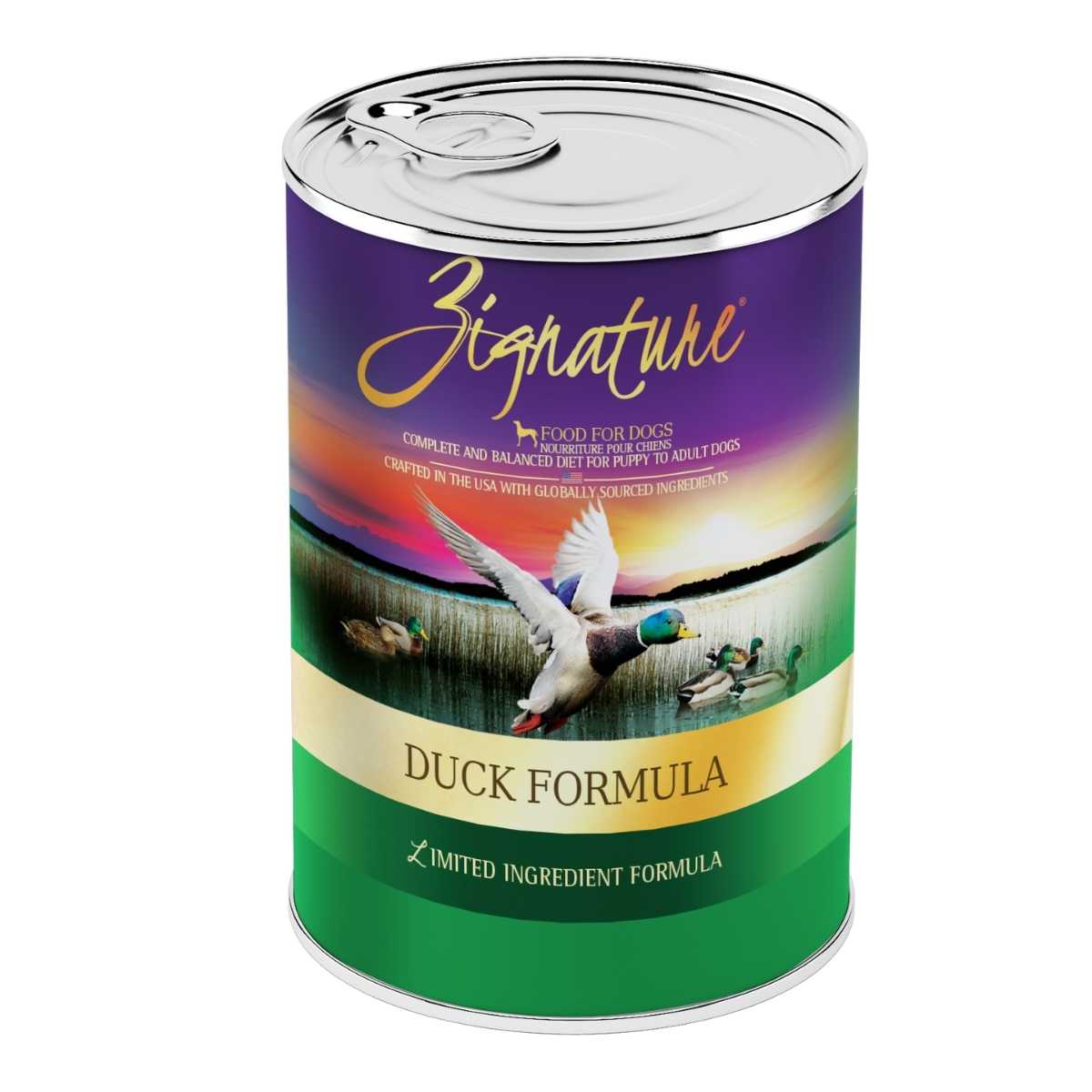Zignature Duck Formula Dog Food-12/13 oz Cans