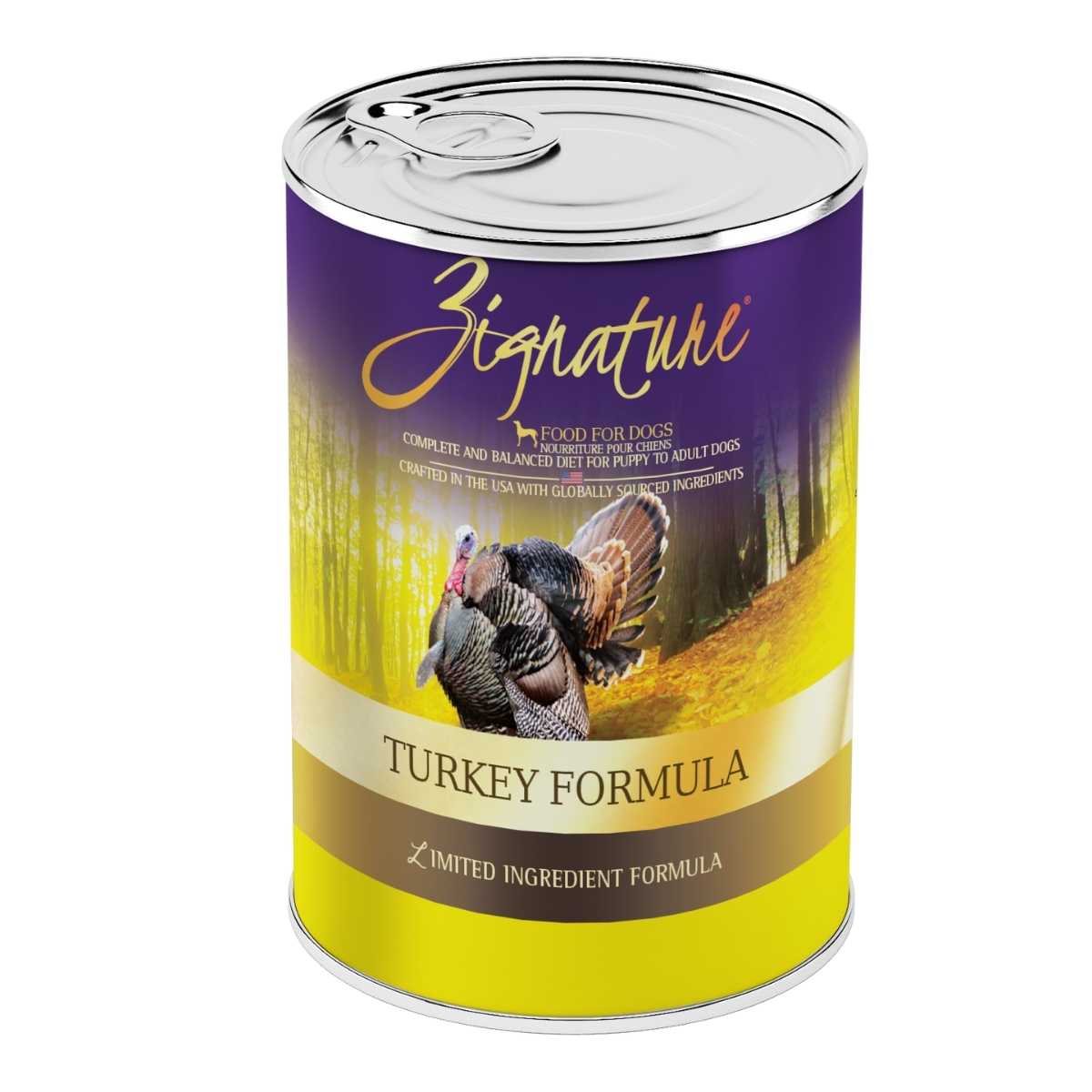 Zignature Turkey Formula Dog Food-12/13 oz Cans