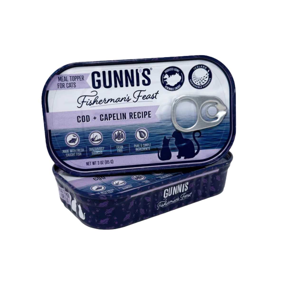 Gunni's Cat Food Topper Cod & Capelin-17/3 oz Cans