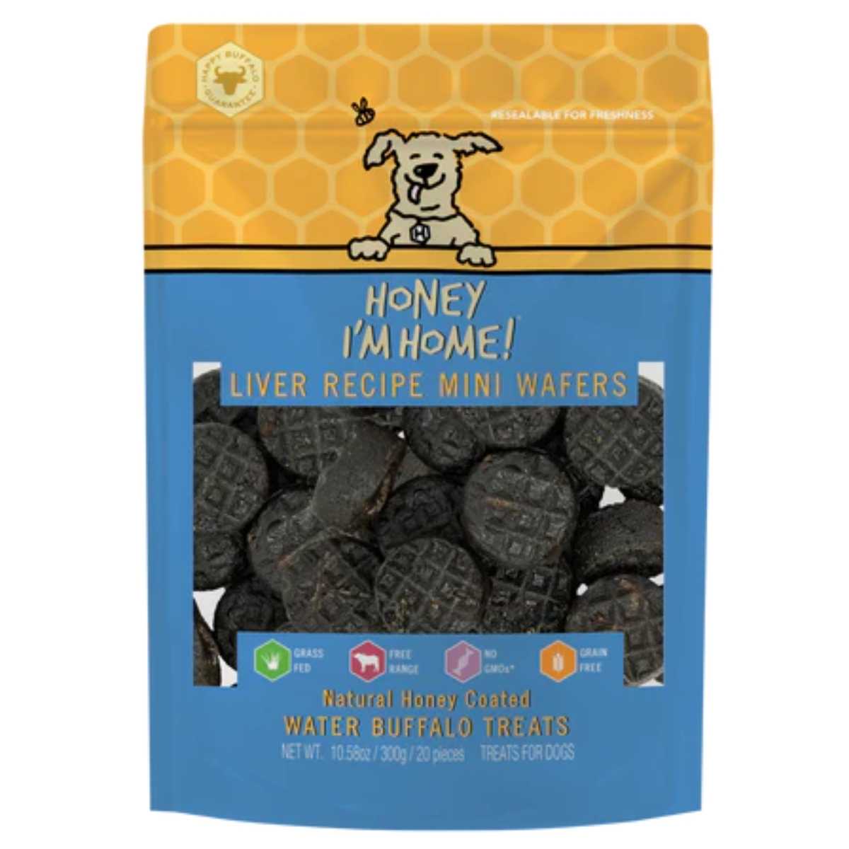Honey I'm Home Natural Honey Coated Buffalo Mini Liver Wafers-10.58 oz