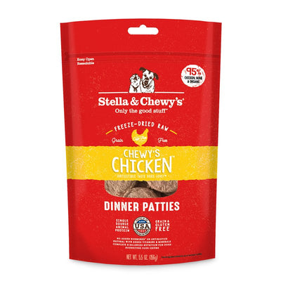 Stella & Chewy's Freeze Dried Raw Dinner Patties - Grain Free Dog Food, Protein Rich Chewyâ€™s Chicken Recipe - 14 oz Bag