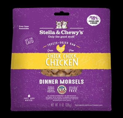 Stella & Chewyâ€™s Freeze-Dried Raw Cat Dinner Morsels - Grain Free, Protein Rich Cat & Kitten Food - Chick Chick Chicken Recipe - 18 oz Bag