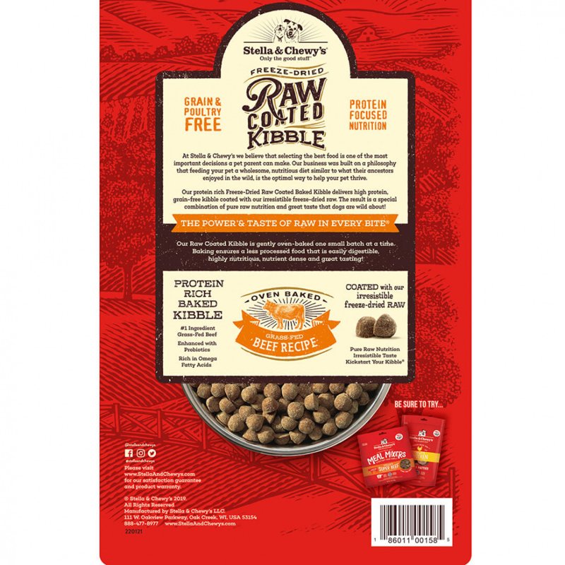 Stella & Chewy's Raw Coated Beef Recipe Dog Food 10lb