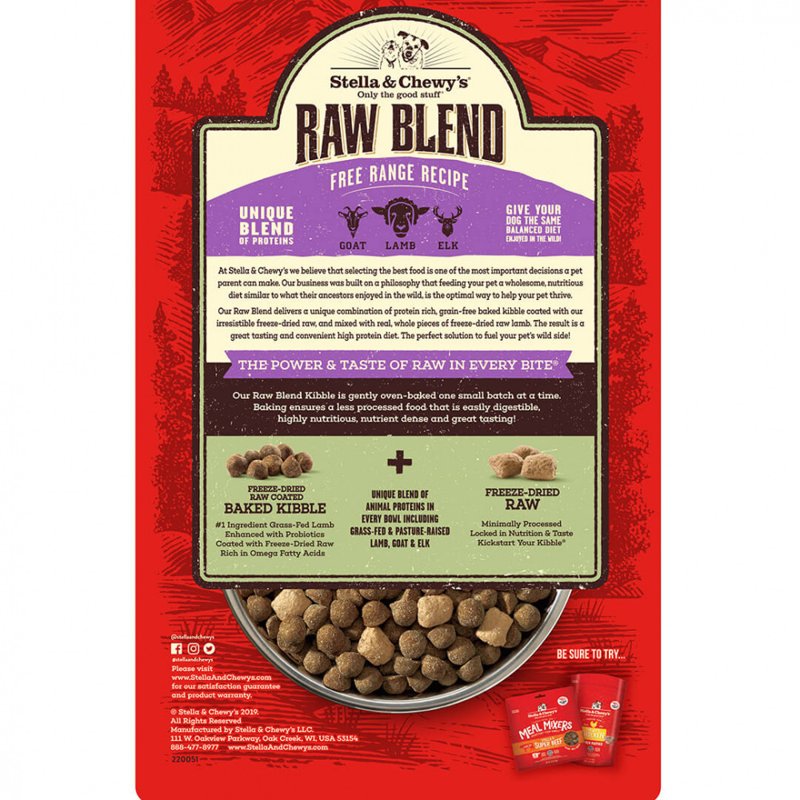 Stella & Chewy's, Raw Blend Free Range Recipe Dry Dog Food, 22 Pound