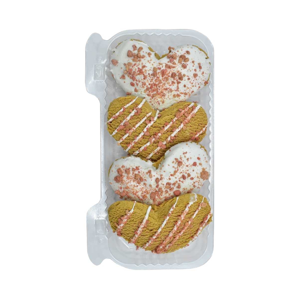 K9 Granola 3" Jumbo Heart Shaped Gourmet Cookies Plastic Sleeve Maple Bacon-4 pk