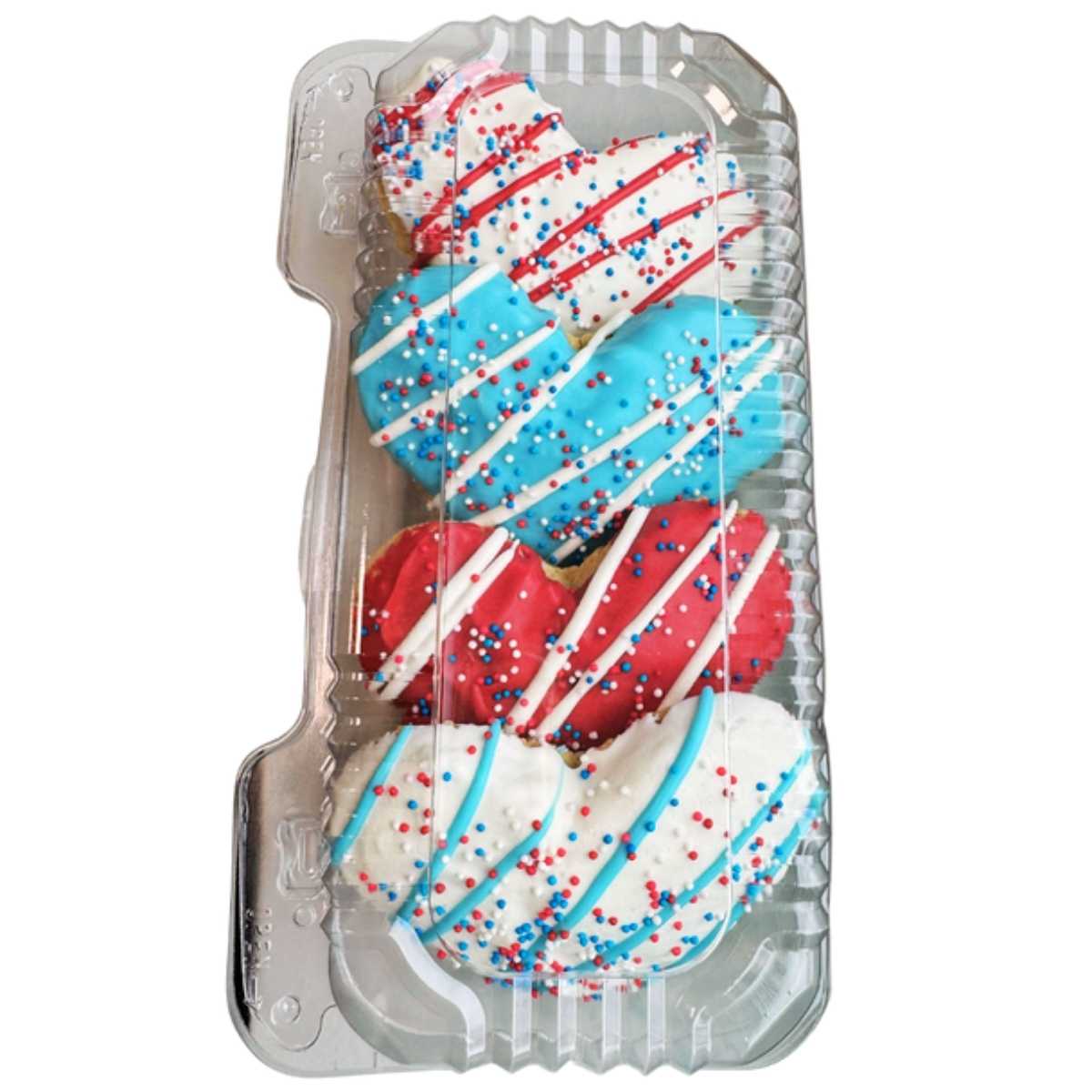 K9 Granola *Seasonal 3" Jumbo Heart Shaped Gourmet Cookies, Patriotic-4 pk