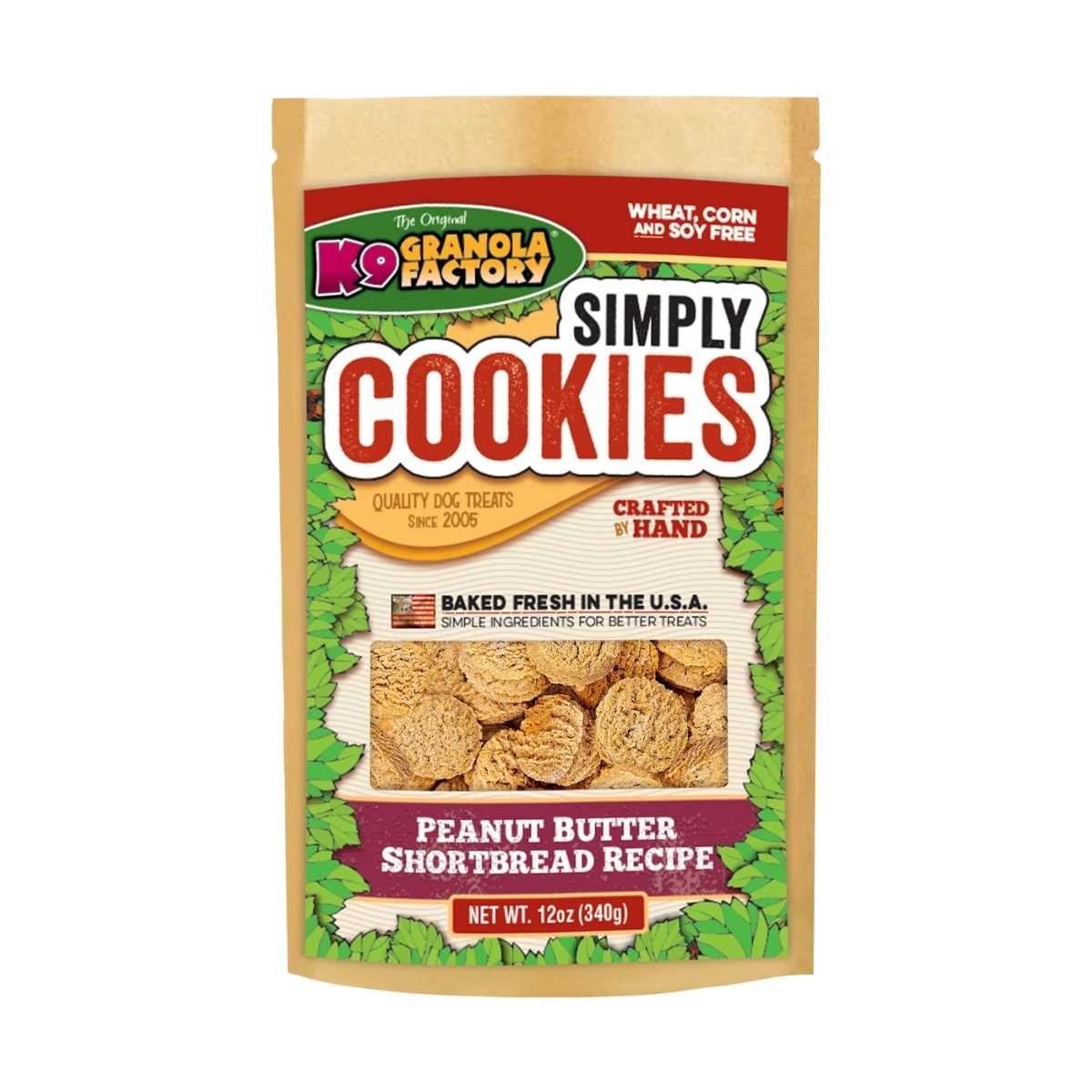 K9 Granola Simply Cookies Peanut Butter Shortbread-12 oz