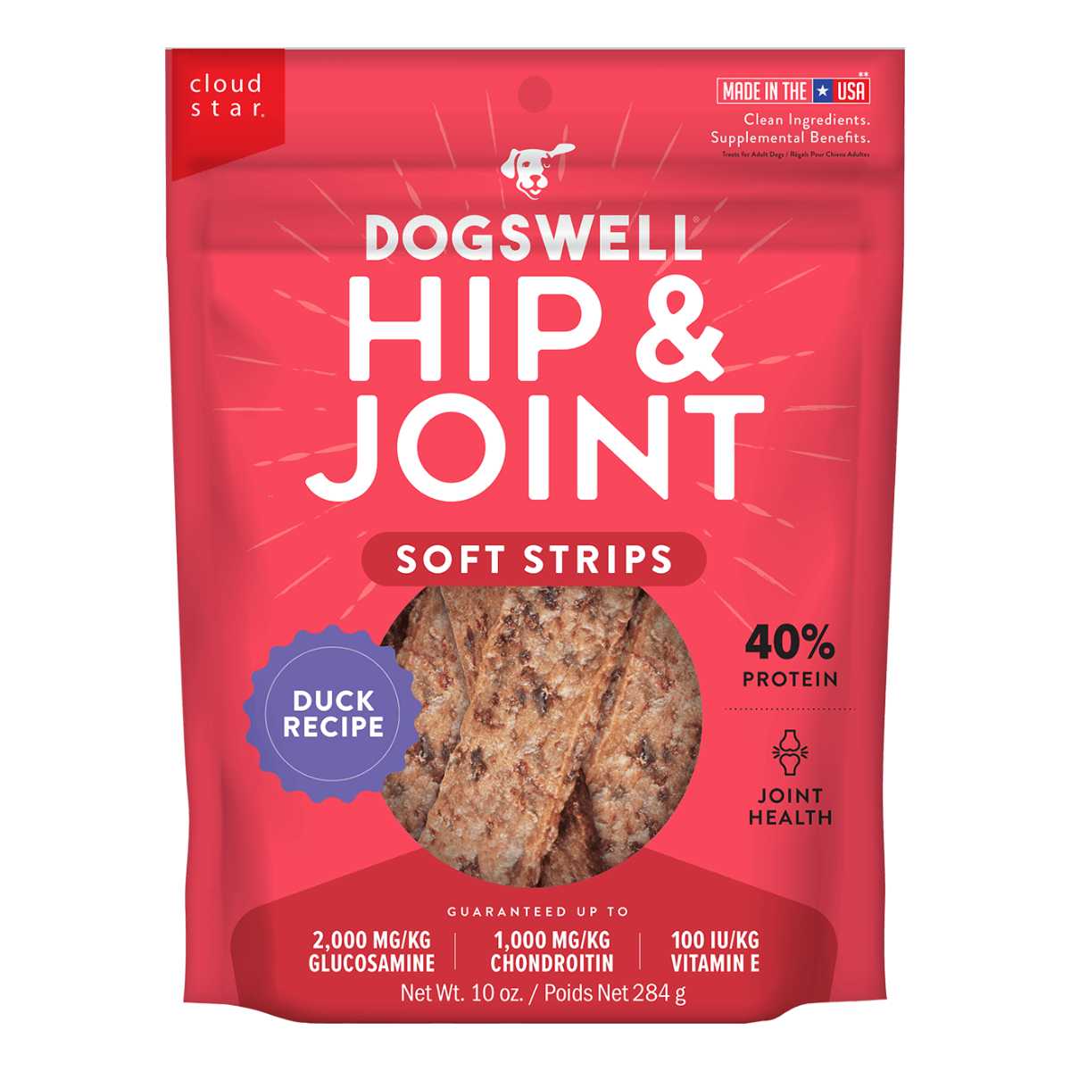 Dogswell Hip & Joint Grain Free Soft Strips Duck-10 oz Bag