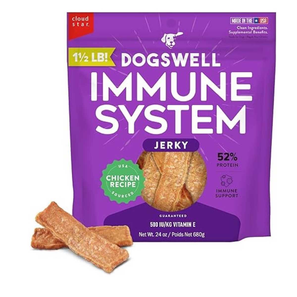 Dogswell Grain Free Immunity Jerky Chicken 24oz Bag