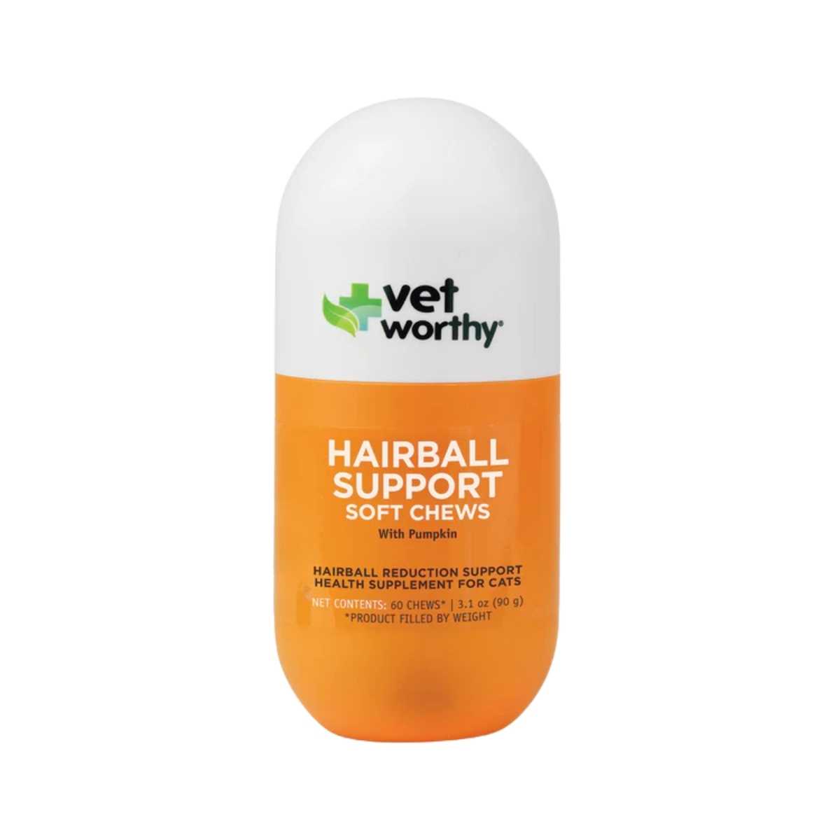 Vetworthy Feline Hairball Support w/Pumpkin Soft Chew- 60 ct