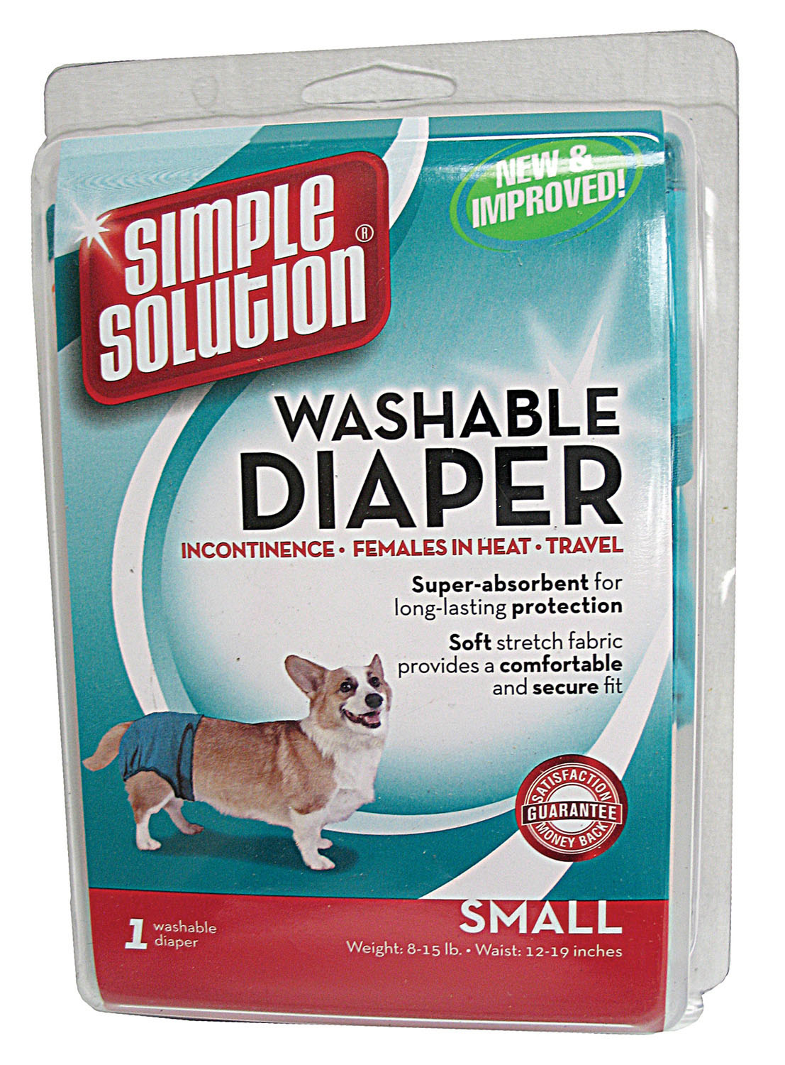 Simple Solution Washable Dog Diapers, Teal