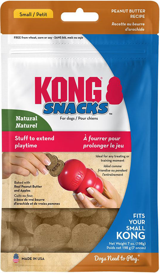 KONG - Snacks - All Natural Dog Treats - Peanut Butter Biscuits - Small (Best Used Classic Rubber Toys)