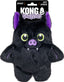 Packaged Kong Snuzzles plush toy with black fur, purple ears, and green eyes.