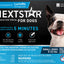 Front view of Nextstar Flea & Tick Topical for Dogs packaging showing a dog and product details.