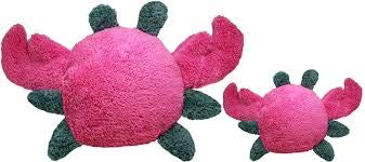 Cycle Dog Duraplush Medium Fuchsia Grey Crab: Sqeakerless Eco-Friendly and Durable Toy for Dogs | Perfect for Fetch and Tug-of-War Play | Made in USA