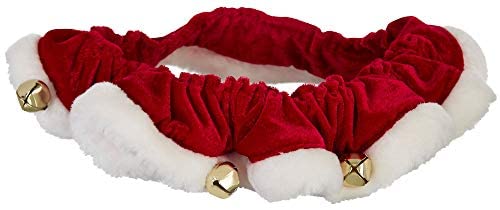 Huxley & Kent Ruff Pet Scrunchy | Santa (Small) | Festive Christmas/Holiday Neckwear for Dogs/Cats | Fun Stretchable Costume Accessory | Soft Collar with Bells