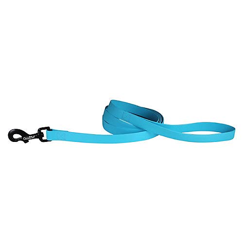 OmniPet Waterproof Dog Leash Quick Release Bolt Snap - Strong Coated Nylon Webbing Odor-Proof for Easy Care, Easy to Clean Fits Small to Large Dogs - Light Blue 3/4” x 6Ft