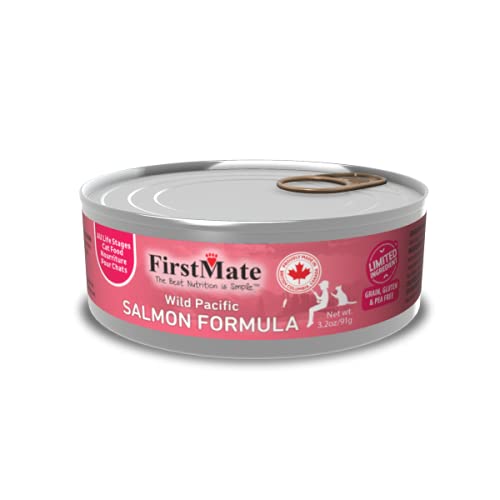 FirstMate Pet Foods FI22001 3.2 oz FirstMate Lid Wild Salmon Cat Food - Pack of 24