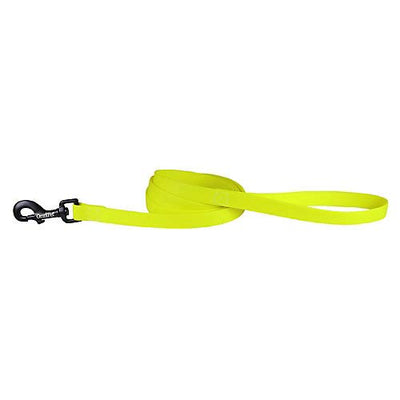 OmniPet Waterproof Dog Leash Quick Release Bolt Snap - Strong Coated Nylon Webbing Odor-Proof for Easy Care, Easy to Clean Fits Small to Large Dogs - Neon Yellow 3/4â€ x 6Ft