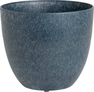 Close-up of a navy blue Artlumin Bola Round Planter, 7 inches in diameter.