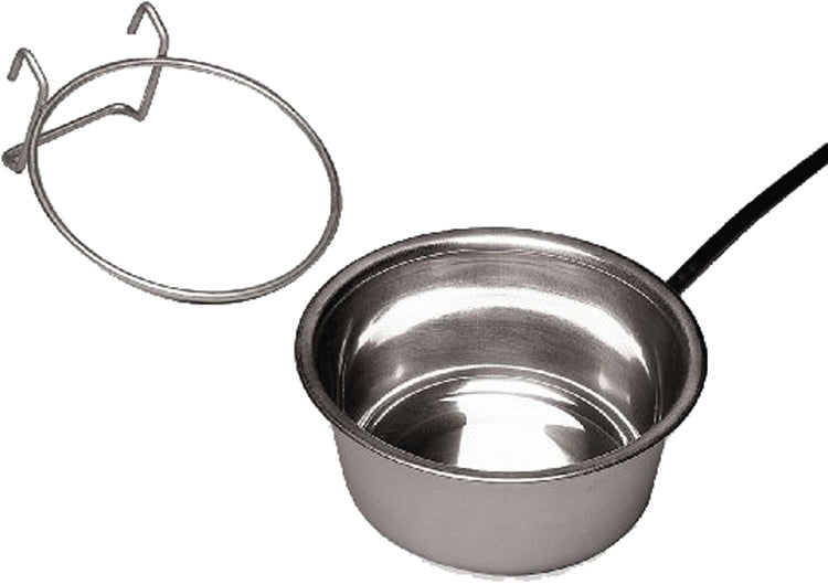 Heated Stainless Steel Pet Bowl W/Crate Mount