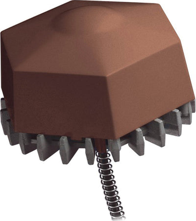 Close-up of a brown 3-In-1 Tank De-Icer with gray prongs and a metal spring.