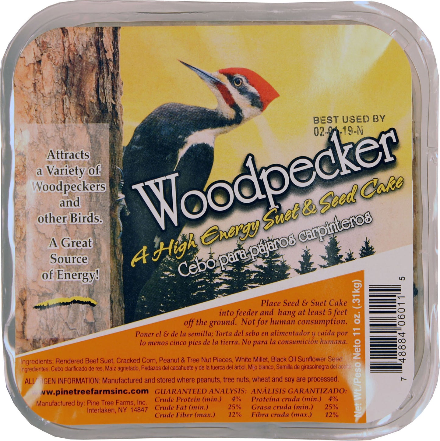 Pine Tree Farms Woodpecker Hi Energy Suet