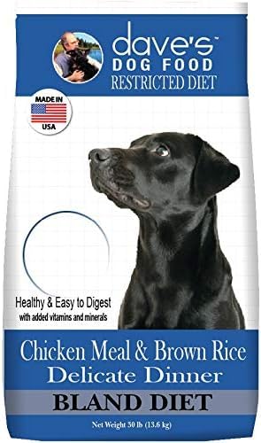 Dave's Pet Food Natural Dry Dog Food, Delicate Dinners, Easy to Digest, Chicken Meal, Rice & Oatmeal, Wheat & Wheat Gluten Free, Dry Dog Food, 30lb Bag