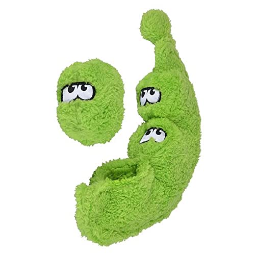 Cycle Dog Duraplush Medium Peas in a Pod: Sqeakerless Eco-Friendly and Durable Toy for Dogs | Perfect for Fetch and Tug-of-War Play | Made in USA