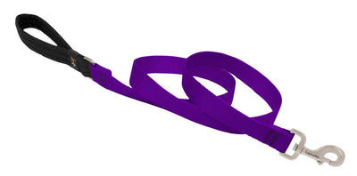 Dog Leash by Lupine in 1" Wide Purple 6-Foot Long with Padded Handle