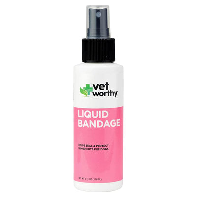 Vet Worthy Liquid Bandage for Dogs - Seal and Protect Minor Wounds - Dog Wound Care Solution to Help Soothe, Protect, and Seal Minor Cuts and Scrapes of Dogs First Aid Dog Spray with Aloe Vera - 4oz