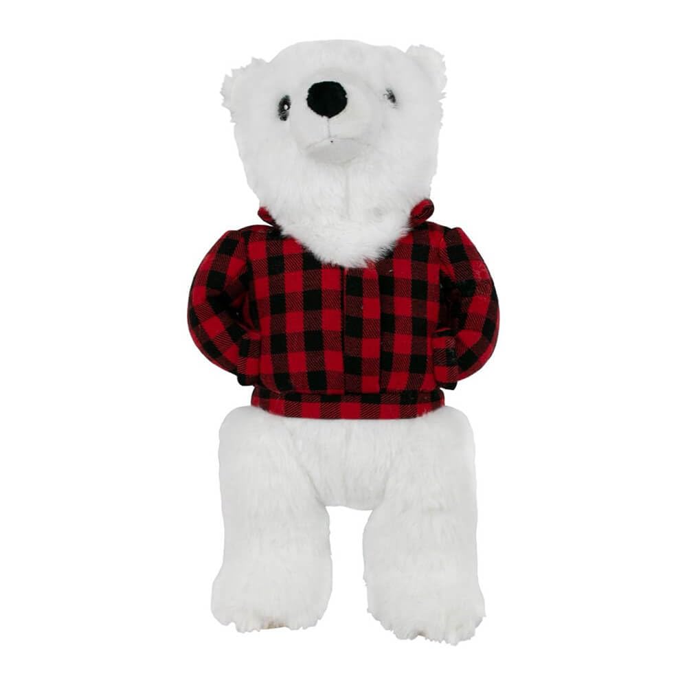 Tall Tails PT707 12 inch Plaid Polar Bear Dog Toy with Squeaker