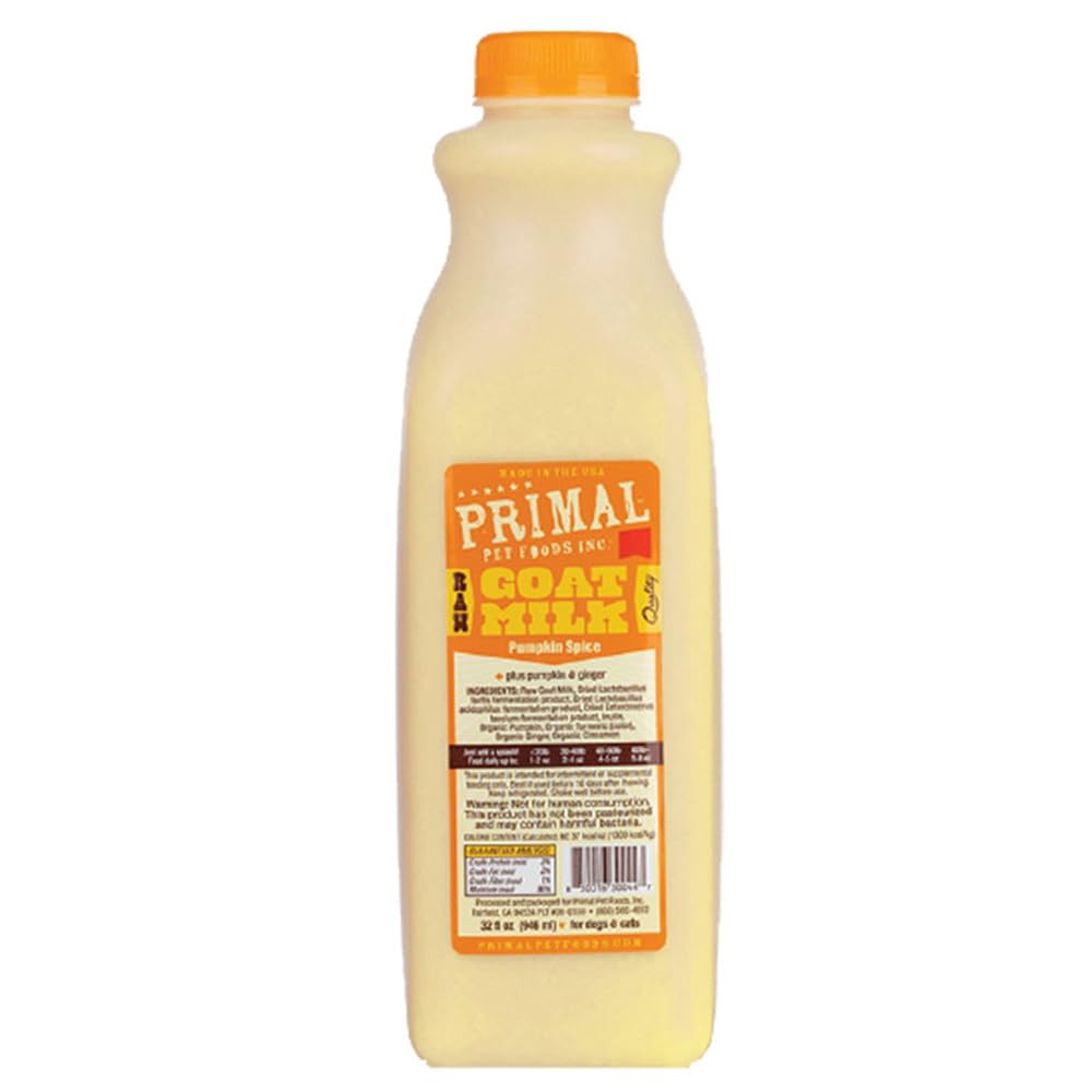 Primal, Raw Frozen Goat Pumpkin Spice Milk for Dogs & Cats, 32 Fl Oz