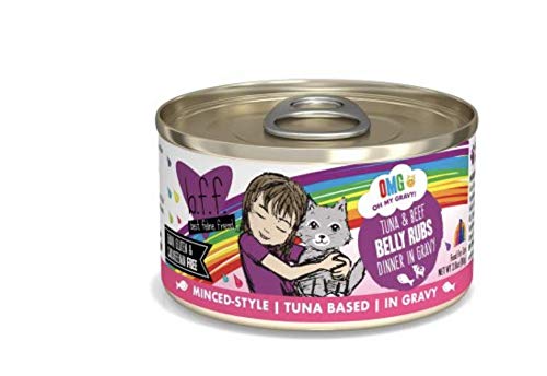 Weruva BFF OMG Belly Rubs Tuna Beef Wet Cat Food, 2.8oz can, case of 12