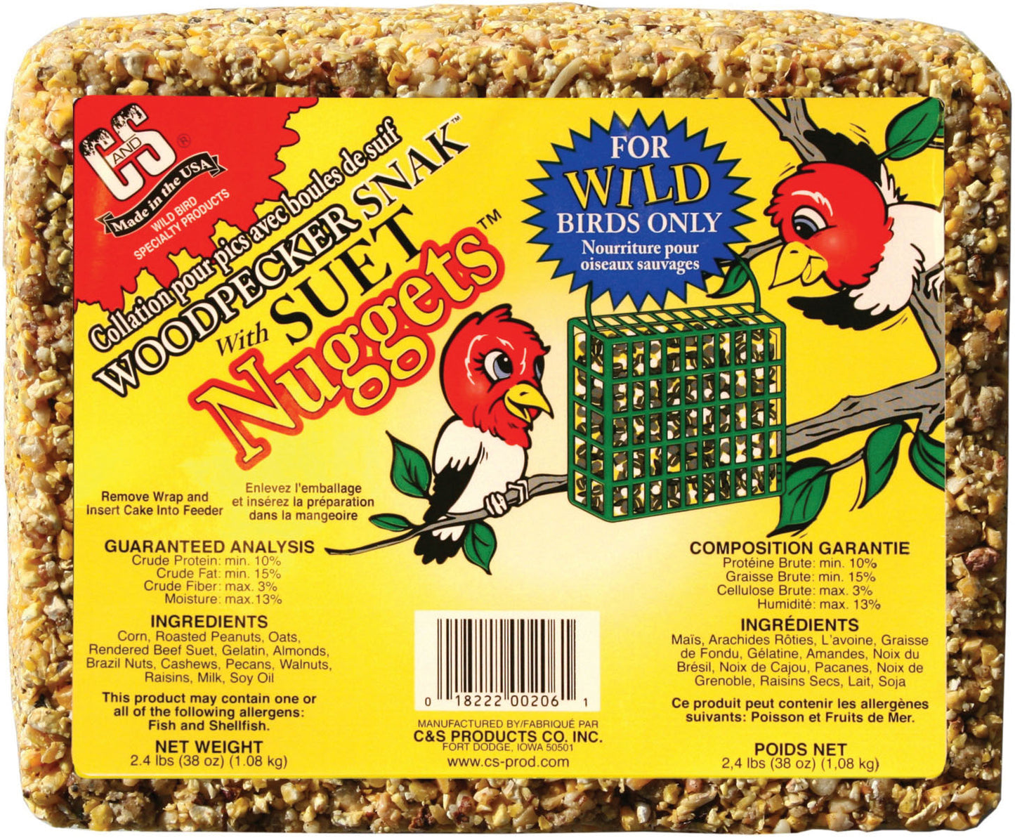 C&S Woodpecker Snak W/Suet Nuggets