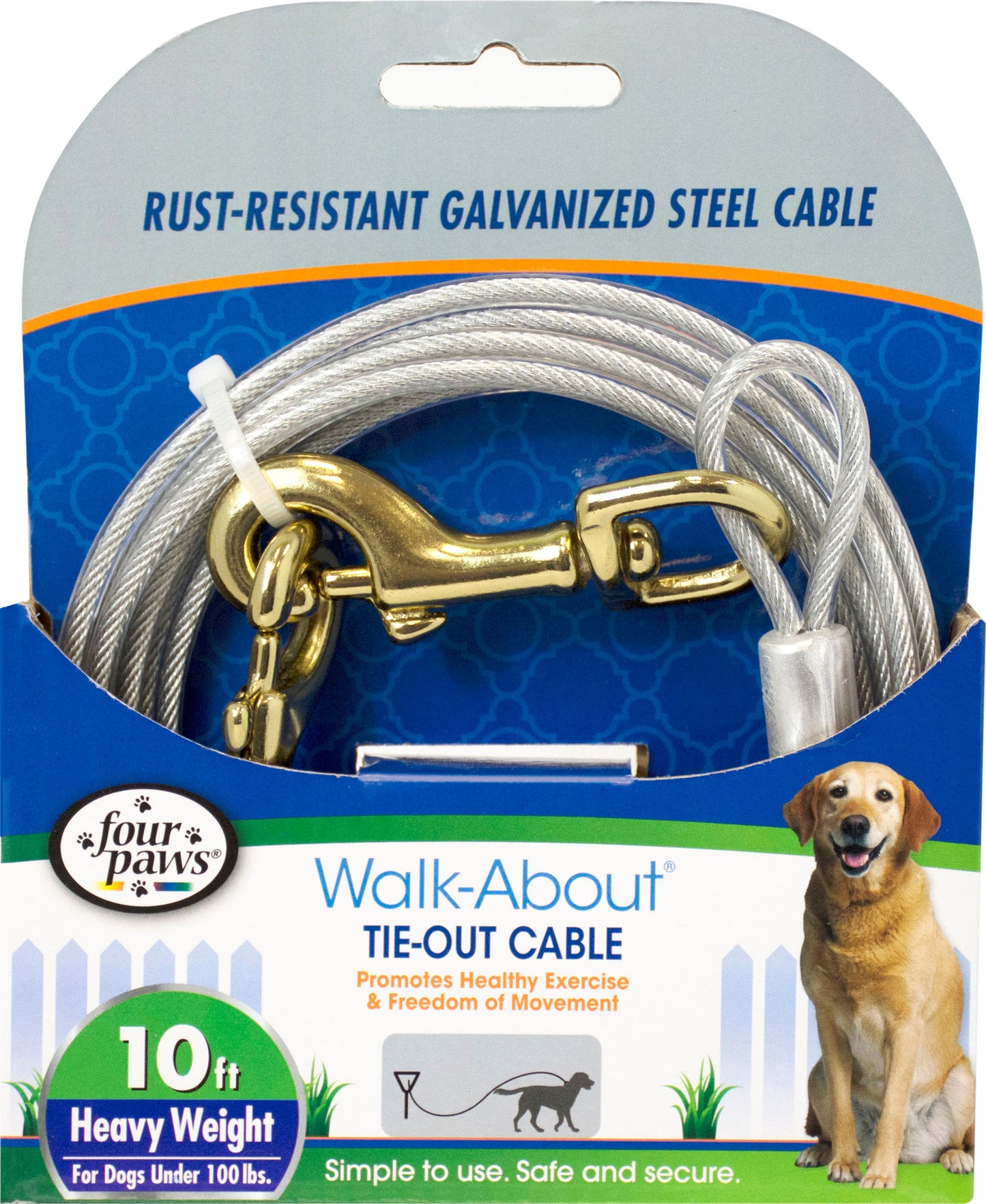 Four Paws Walk-About Tie-Out Cable Heavy Weight
