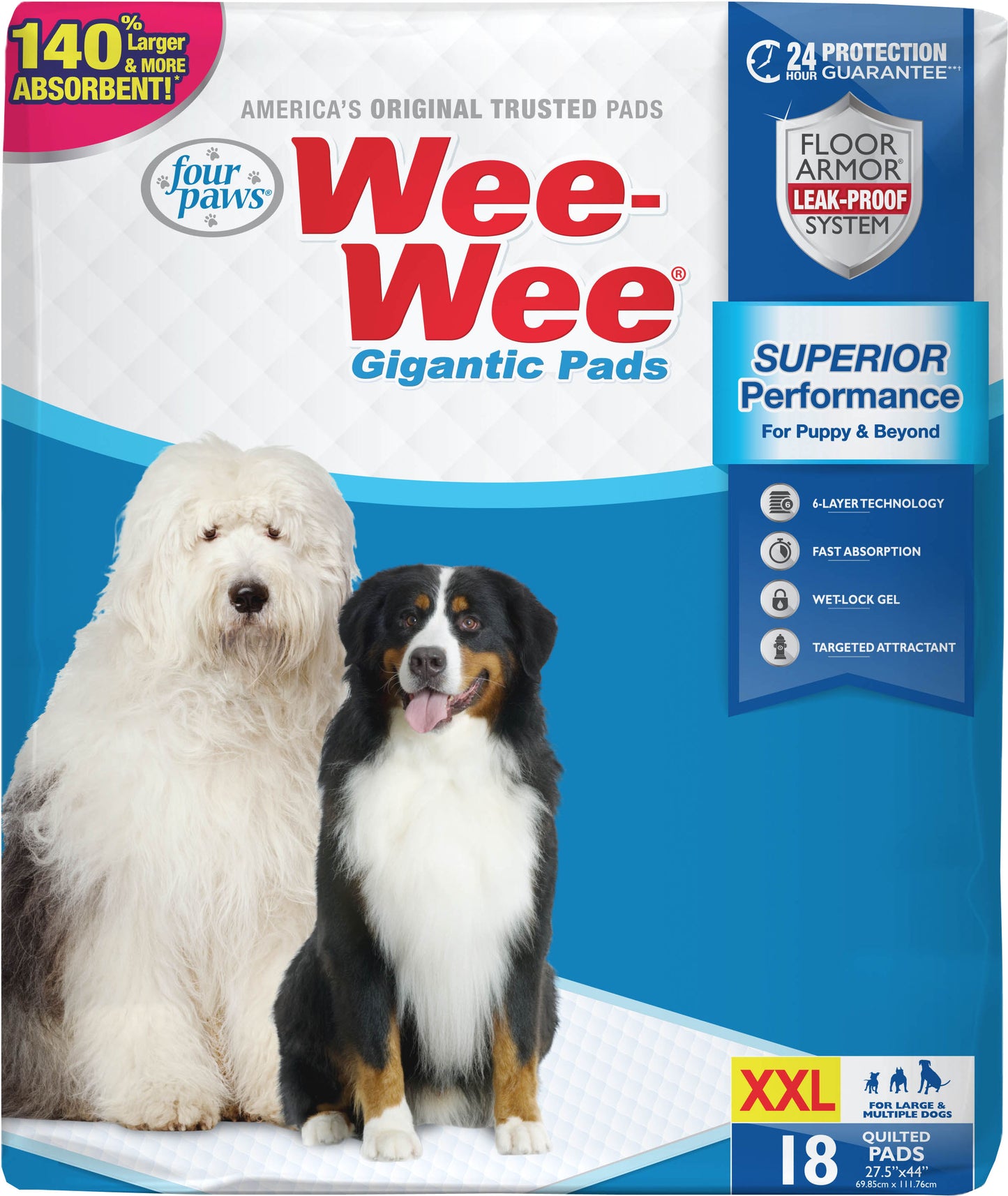 Wee-Wee Pads With Barrier Edge Gigantic