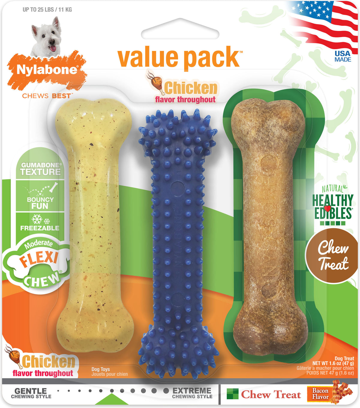 Nylabone Moderate Chew Variety Pack