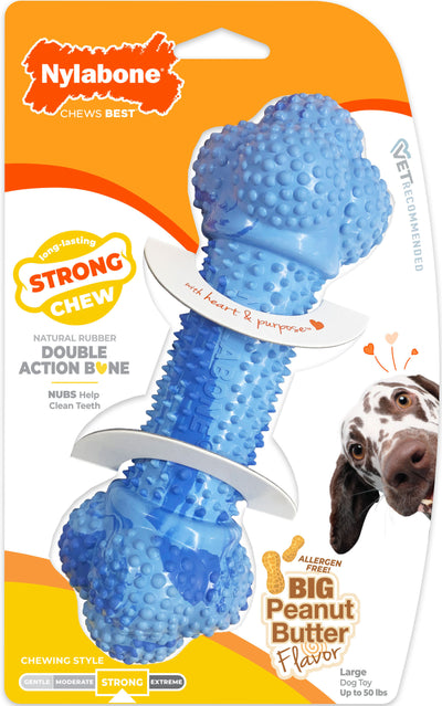 NYLABONE STRONG CHEW RUBBER DOUBLE ACTION BONE