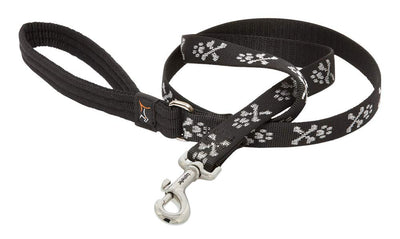 LupinePet Originals 3/4" Bling Bonz 6-Foot Padded Handle Leash for Medium and Larger Dogs