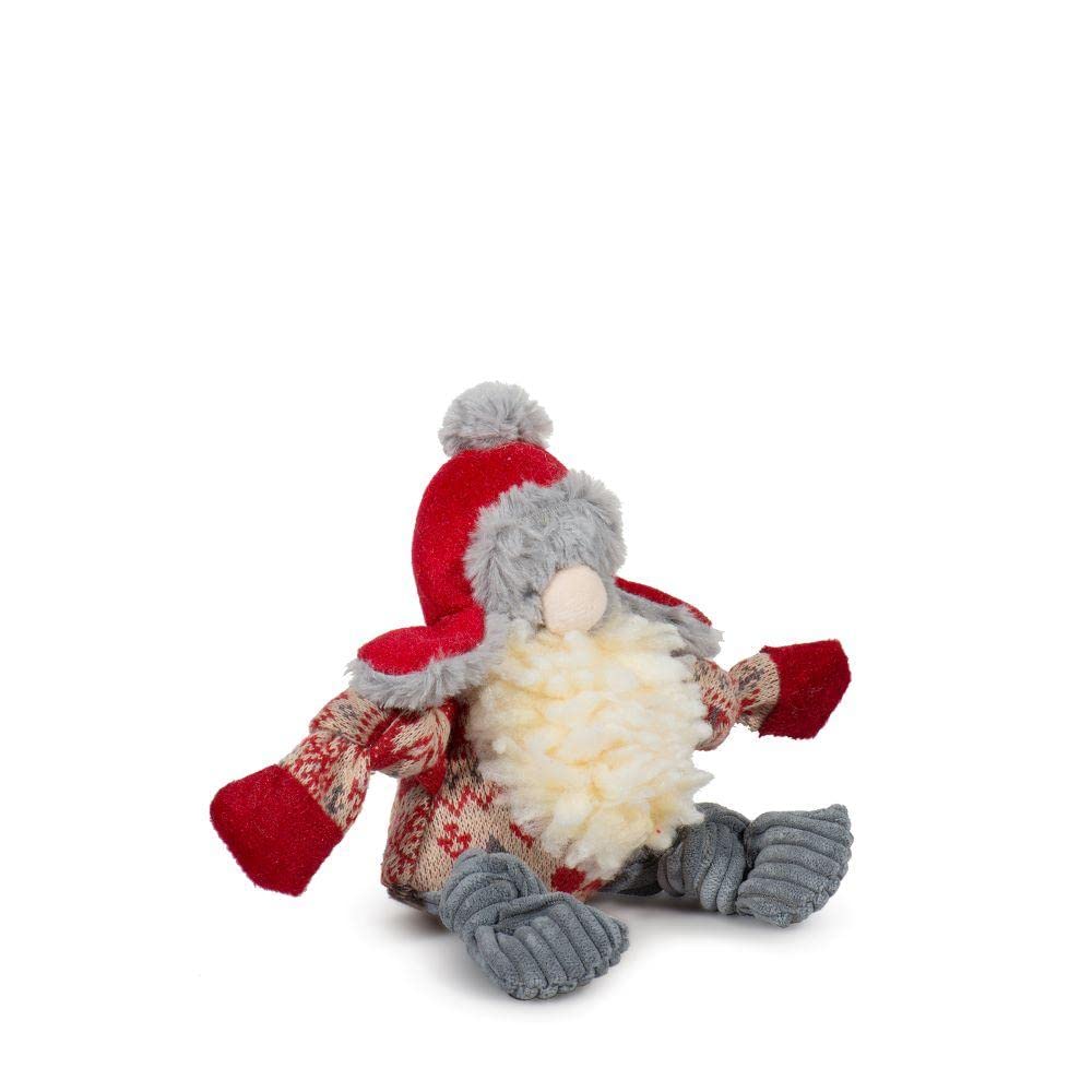 HuggleHounds, Trapper Hat Santa Gnome Knottie Dog Toy, Small