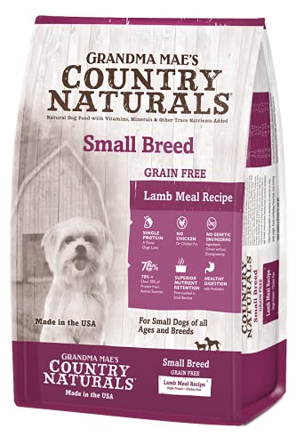 Country Naturals Grandma Mae's Grain Free Single Protein Lamb Recipe for Small Breeds, 14 Pound Bag