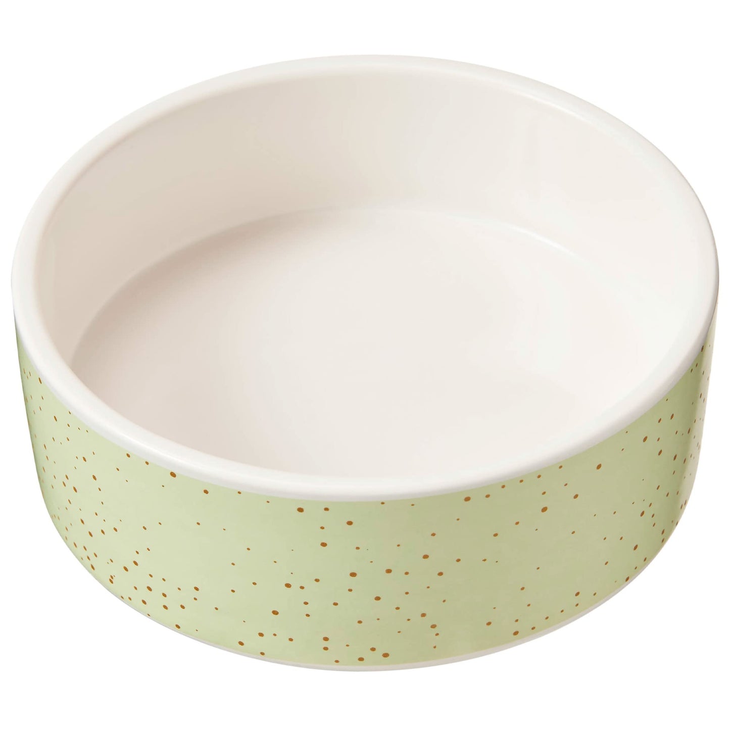 SPOT Speckled Stoneware- Round Ceramic Food/Water Bowl for Pets, Dishwasher Safe, Ideal for Small Dogs, Cats, Reptiles, Large Birds, 5in Light Green, 1.75 Cup (14oz)