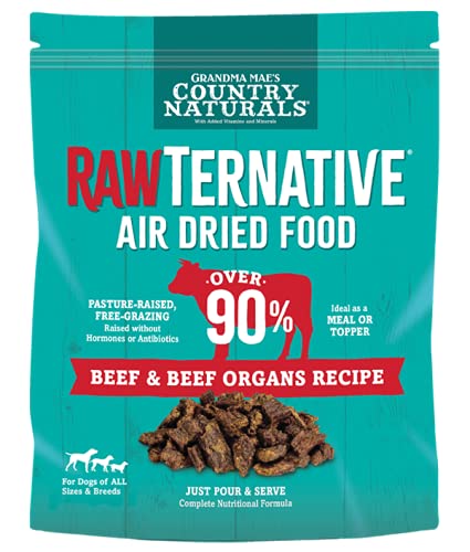 Grandma Mae's Country Naturals RawTernative Air Dried Dog Food. (5OZ Beef & Beef Organs)