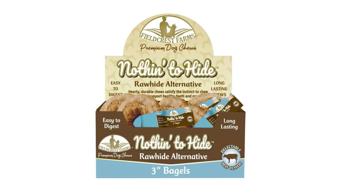 SPOT Ethical Products Ethical Pet 077527 Nothin to Hide Rawhide Alternative Bagel Pet Food 24 Count