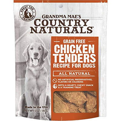 Grandma Mae's Country Naturals Grain Free Chicken Tenders Chewy Dog Treats, 5 Ounces